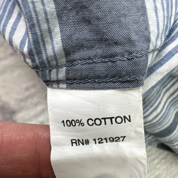 JOHNNIE-O LONG SLEEVE BUTTON FRONT SHIRT‎ Men's Size X-Large Blue Stripe - Picture 9 of 11